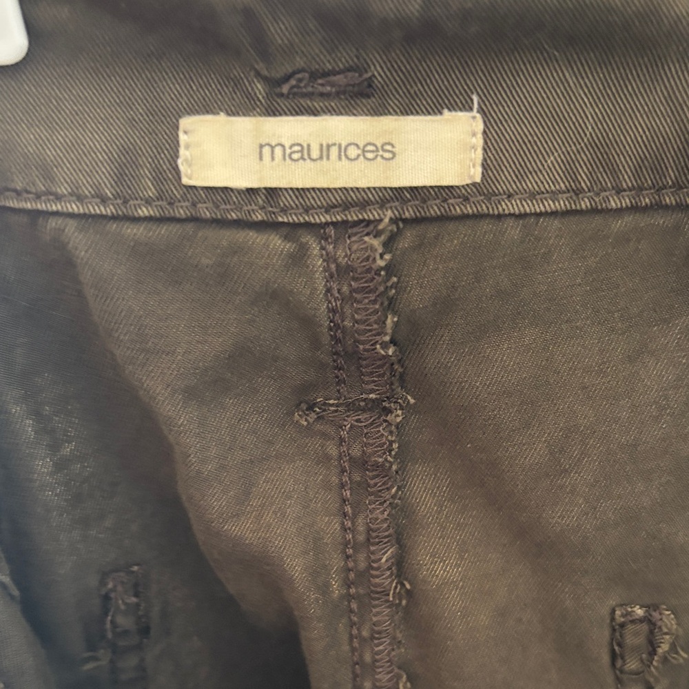 Maurices Khaki‎ Green Tie-Waist Pants 💚🤎💚Women’s Size 2 - Picture 7 of 8